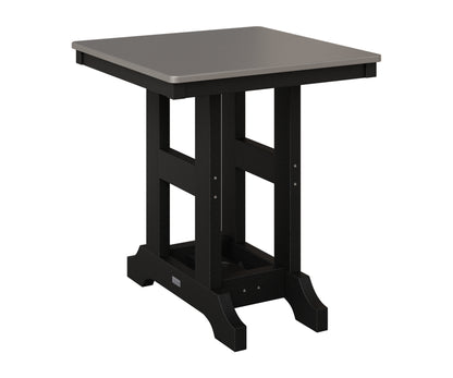 Berlin Gardens Garden Classic 28" Square Table in Black, Hammered Stainless top