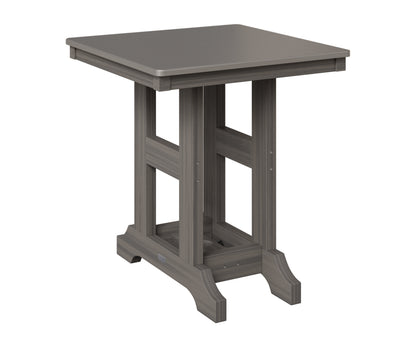 Berlin Gardens Garden Classic 28" Square Table in Coastal Gray, Hammered Stainless top