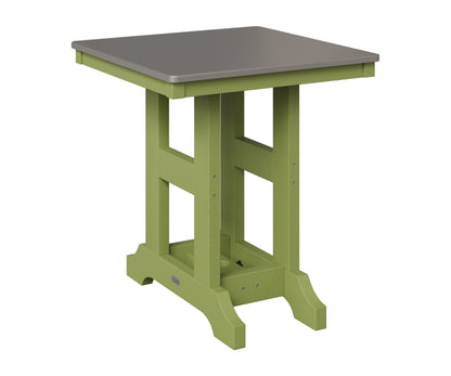 Berlin Gardens Garden Classic 28" Square Table in Kiwi Green, Hammered Stainless top