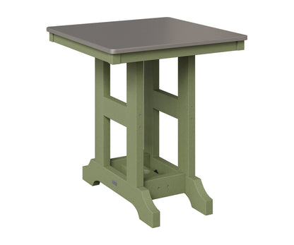Berlin Gardens Garden Classic 28" Square Table in Sage, Hammered Stainless top