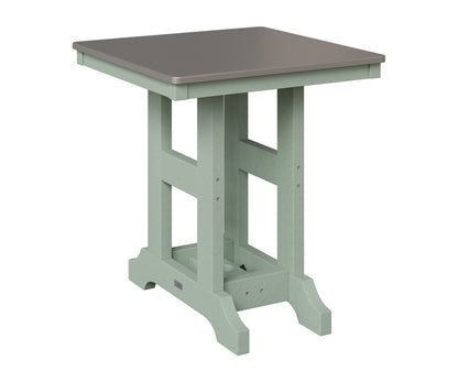 Berlin Gardens Garden Classic 28" Square Table in Sea Foam, Hammered Stainless top
