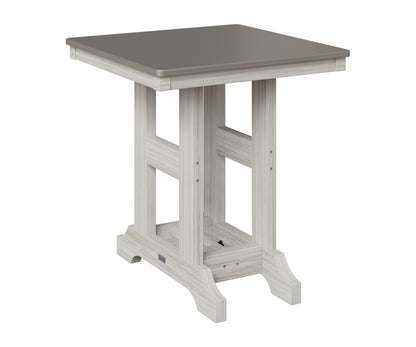 Berlin Gardens Garden Classic 28" Square Table in Seashell, Hammered Stainless top