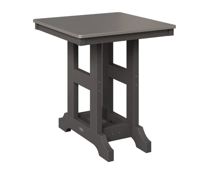 Berlin Gardens Garden Classic 28" Square Table in Smoke Gray, Hammered Stainless top