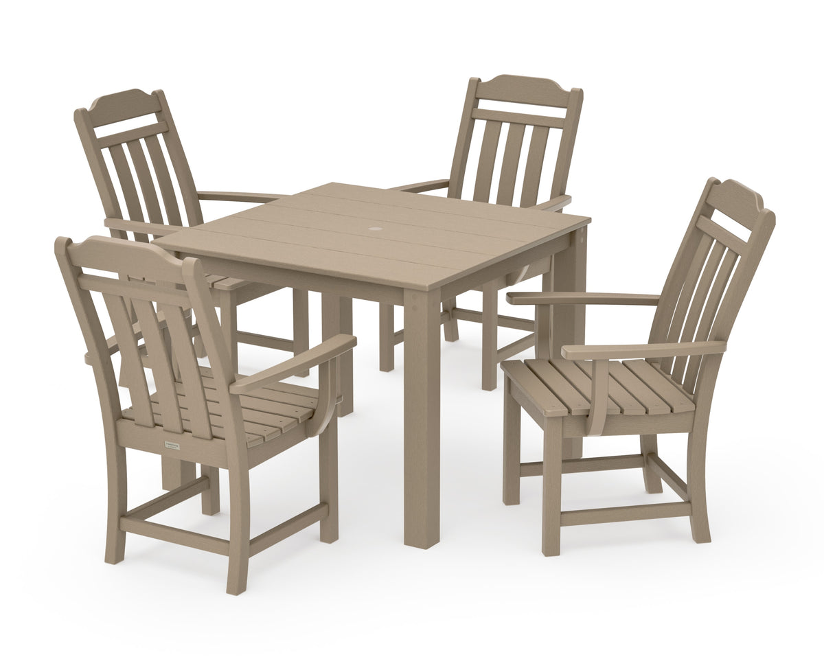 POLYWOOD Cottage 5-Piece Parsons Dining Set in Vintage Sahara
