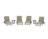 POLYWOOD 6-Piece Coastal Woven Chaise with Wheels Lounge Set in Slate Grey / Dune Grass