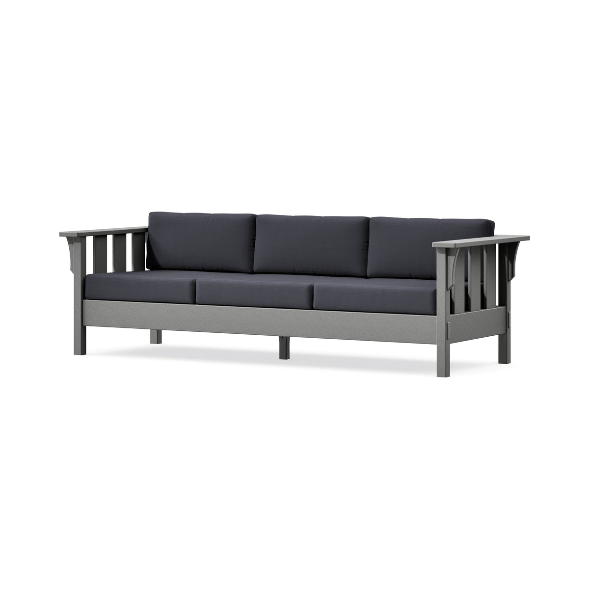 POLYWOOD Acadia Deep Seating Sofa in Slate Grey / Midnight Linen