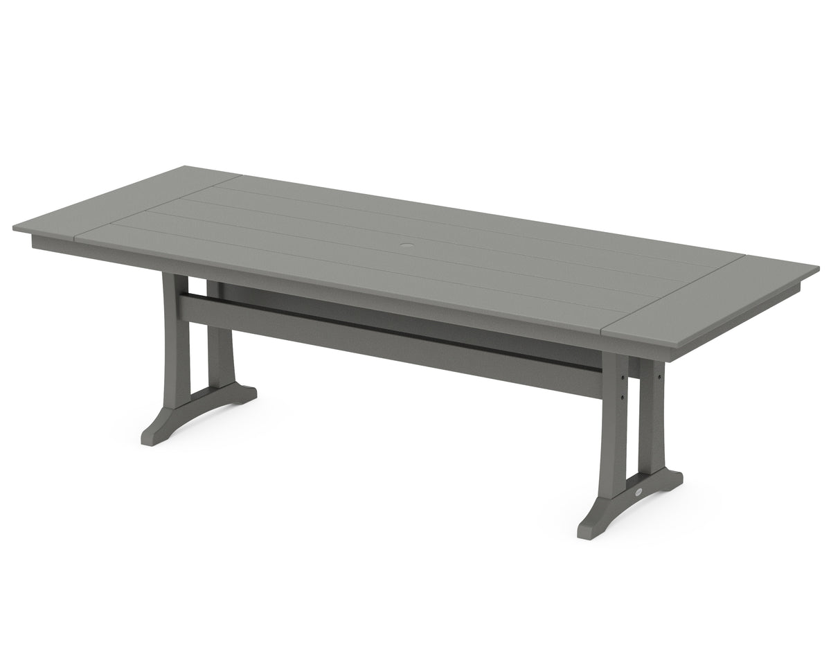 POLYWOOD Farmhouse Trestle 38" x 96" Dining Table in Slate Grey