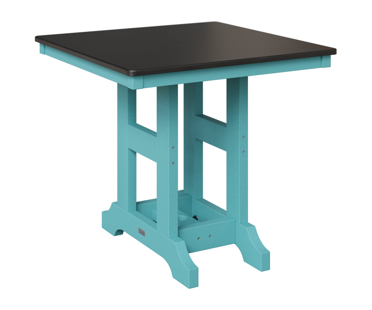 Berlin Gardens Garden Classic 33" Square Table in Aruba Blue, Hammered Black top