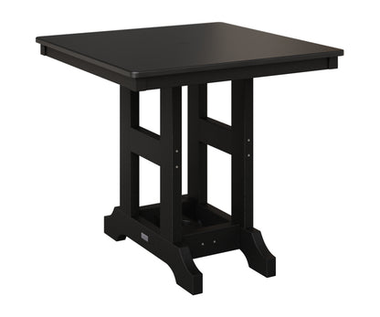 Berlin Gardens Garden Classic 33" Square Table in Black, Hammered Black top