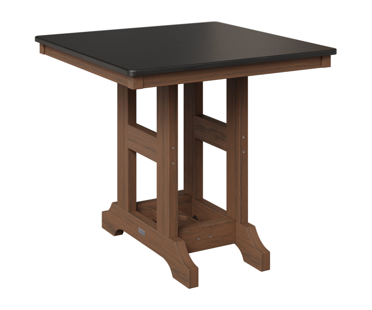 Berlin Gardens Garden Classic 33" Square Table in Brazilian Walnut, Hammered Black top