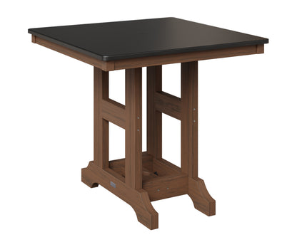 Berlin Gardens Garden Classic 33" Square Table in Brazilian Walnut, Hammered Black top