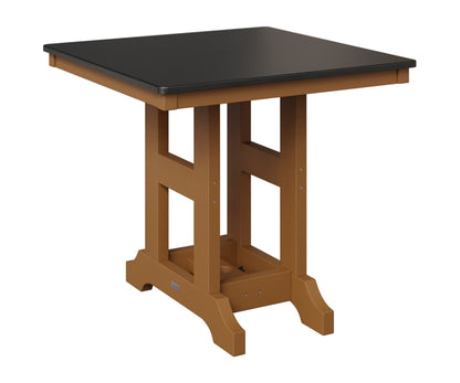 Berlin Gardens Garden Classic 33" Square Table in Cedar, Hammered Black top