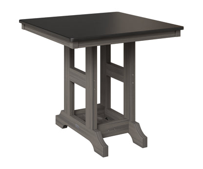 Berlin Gardens Garden Classic 33" Square Table in Coastal Gray, Hammered Black top