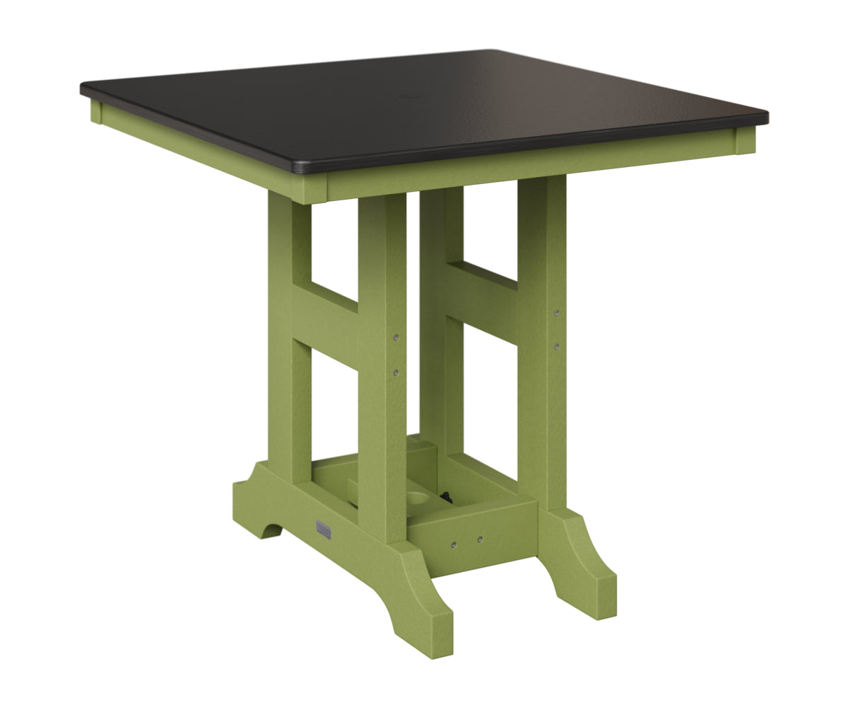 Berlin Gardens Garden Classic 33" Square Table in Kiwi Green, Hammered Black top