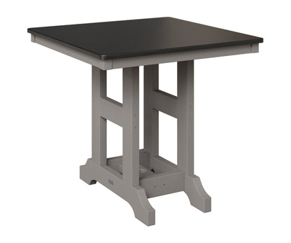 Berlin Gardens Garden Classic 33" Square Table in Light Gray, Hammered Black top