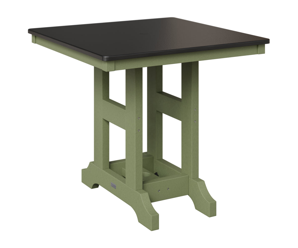 Berlin Gardens Garden Classic 33" Square Table in Sage, Hammered Black top