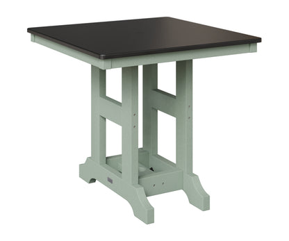 Berlin Gardens Garden Classic 33" Square Table in Sea Foam, Hammered Black top