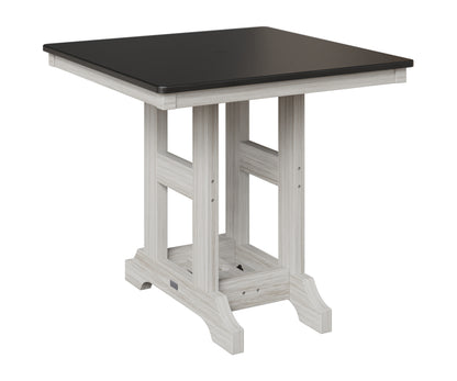 Berlin Gardens Garden Classic 33" Square Table in Seashell, Hammered Black top
