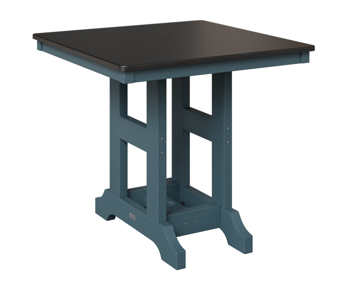 Berlin Gardens Garden Classic 33" Square Table in Slate, Hammered Black top