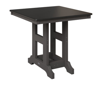 Berlin Gardens Garden Classic 33" Square Table in Smoke Gray, Hammered Black top