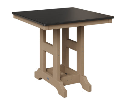 Berlin Gardens Garden Classic 33" Square Table in Weatherwood, Hammered Black top