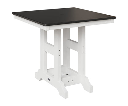 Berlin Gardens Garden Classic 33" Square Table in White, Hammered Black top