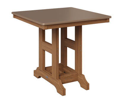 Berlin Gardens Garden Classic 33" Square Table in Antique Mahogany, Hammered Bronze top