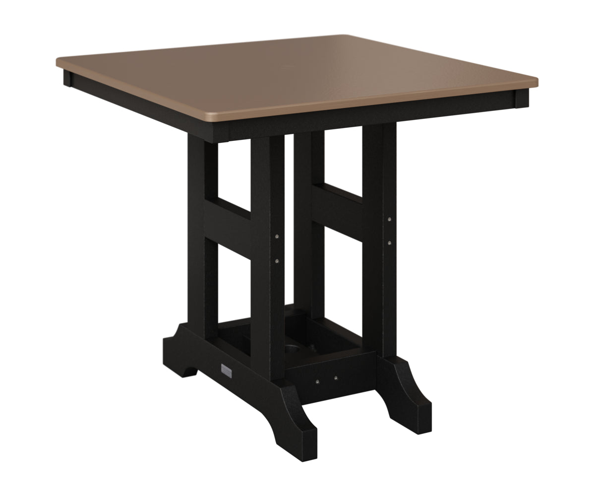 Berlin Gardens Garden Classic 33" Square Table in Black, Hammered Bronze top