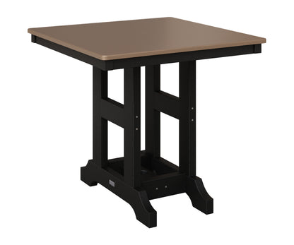 Berlin Gardens Garden Classic 33" Square Table in Black, Hammered Bronze top