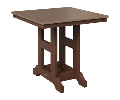 Berlin Gardens Garden Classic 33" Square Table in Chocolate Brown, Hammered Bronze top