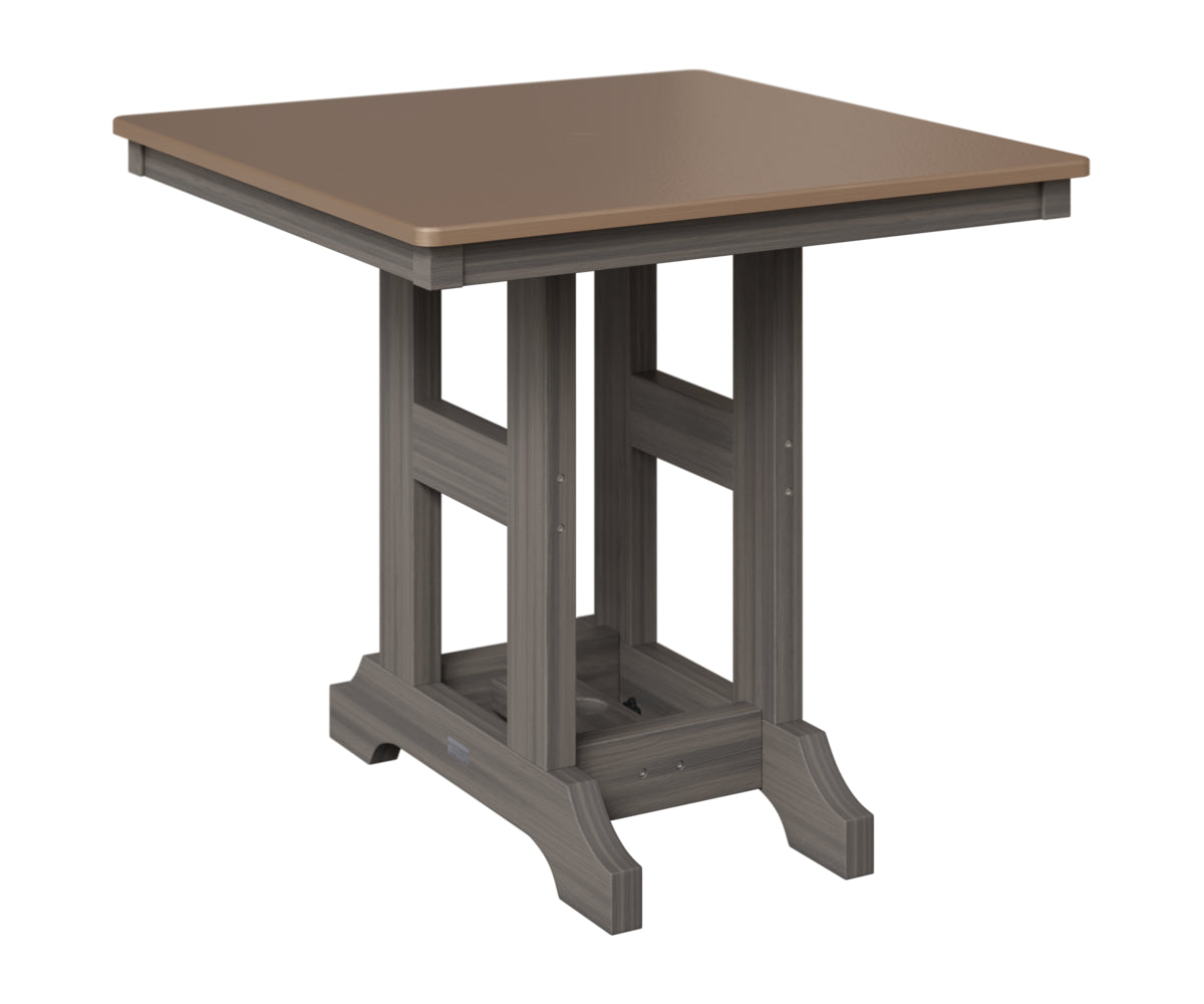 Berlin Gardens Garden Classic 33" Square Table in Coastal Gray, Hammered Bronze top
