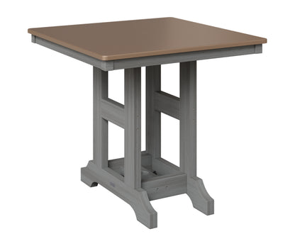 Berlin Gardens Garden Classic 33" Square Table in Driftwood Gray, Hammered Bronze top