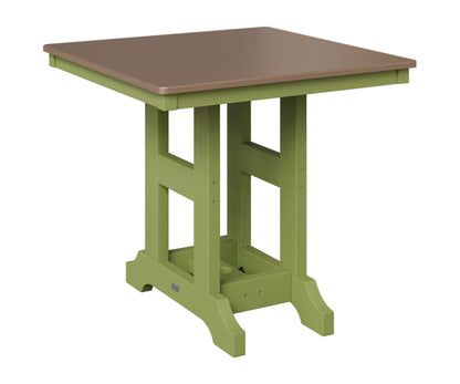 Berlin Gardens Garden Classic 33" Square Table in Kiwi Green, Hammered Bronze top