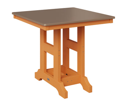 Berlin Gardens Garden Classic 33" Square Table in Mango Orange, Hammered Bronze top
