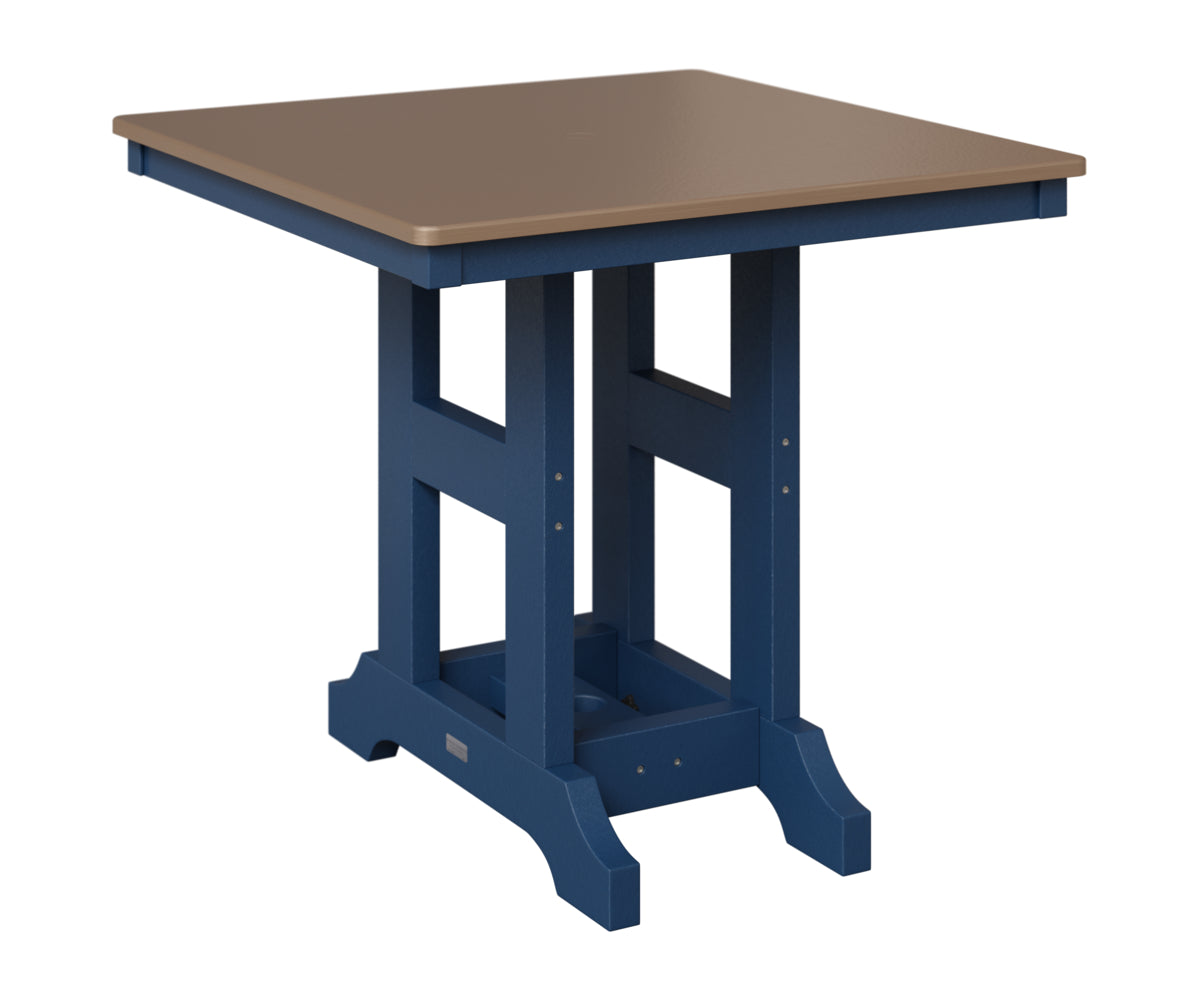Berlin Gardens Garden Classic 33" Square Table in Navy Blue, Hammered Bronze top