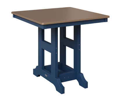 Berlin Gardens Garden Classic 33" Square Table in Navy Blue, Hammered Bronze top