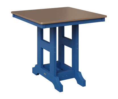 Berlin Gardens Garden Classic 33" Square Table in Pacific Blue, Hammered Bronze top