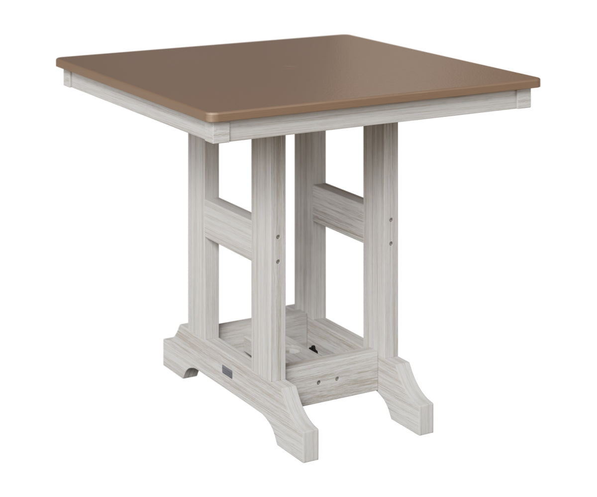 Berlin Gardens Garden Classic 33" Square Table in Seashell, Hammered Bronze top