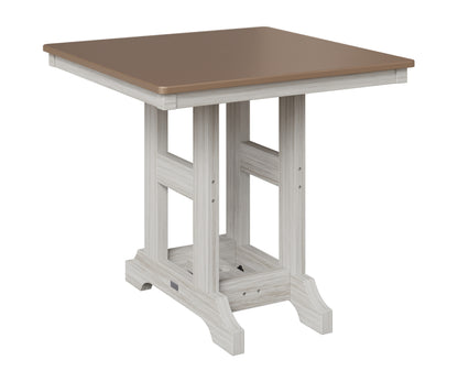 Berlin Gardens Garden Classic 33" Square Table in Seashell, Hammered Bronze top