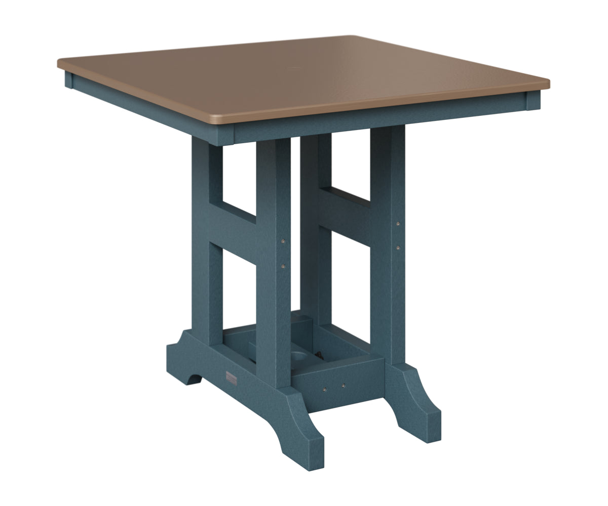 Berlin Gardens Garden Classic 33" Square Table in Slate, Hammered Bronze top