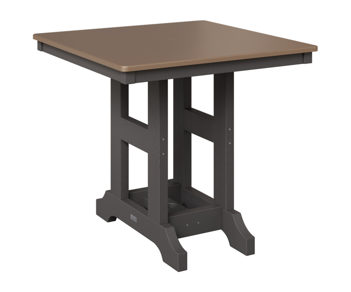 Berlin Gardens Garden Classic 33" Square Table in Smoke Gray, Hammered Bronze top