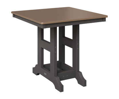 Berlin Gardens Garden Classic 33" Square Table in Smoke Gray, Hammered Bronze top