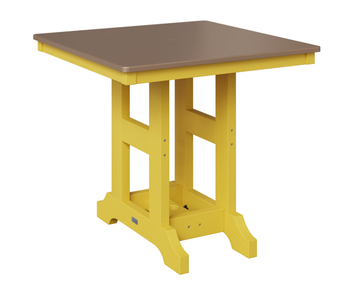 Berlin Gardens Garden Classic 33" Square Table in Sunburst Yellow, Hammered Bronze top