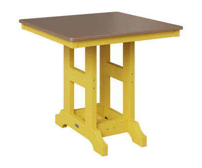Berlin Gardens Garden Classic 33" Square Table in Sunburst Yellow, Hammered Bronze top