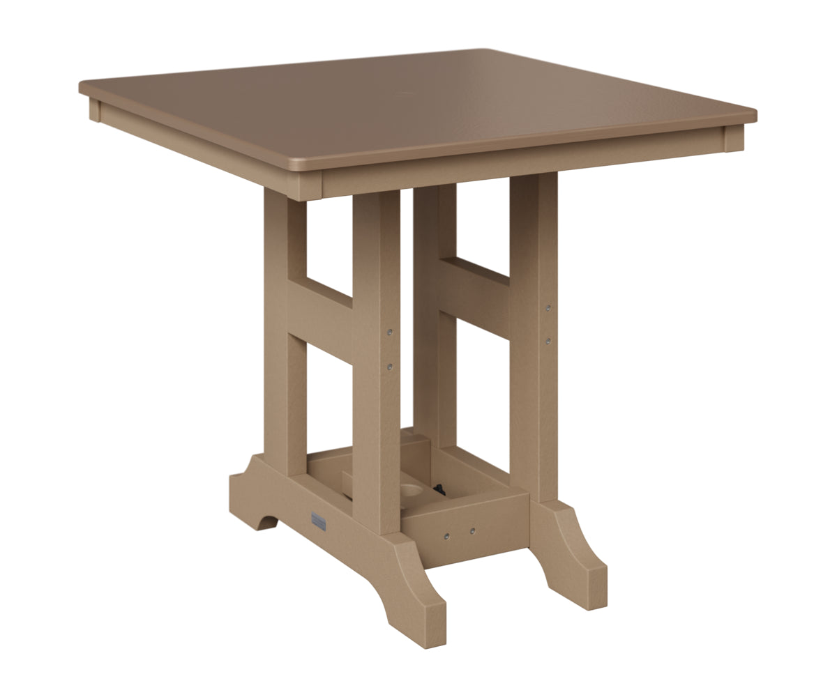 Berlin Gardens Garden Classic 33" Square Table in Weatherwood, Hammered Bronze top