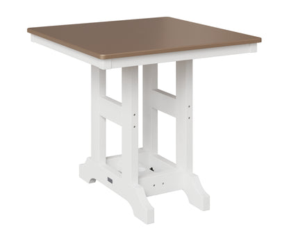Berlin Gardens Garden Classic 33" Square Table in White, Hammered Bronze top