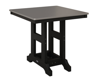 Berlin Gardens Garden Classic 33" Square Table in Black, Hammered Stainless top