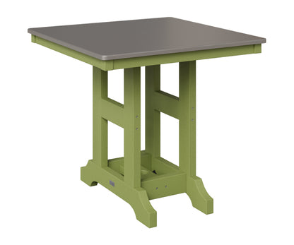 Berlin Gardens Garden Classic 33" Square Table in Kiwi Green, Hammered Stainless top