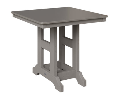 Berlin Gardens Garden Classic 33" Square Table in Light Gray, Hammered Stainless top