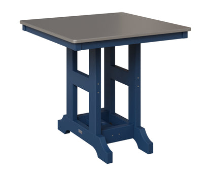 Berlin Gardens Garden Classic 33" Square Table in Navy Blue, Hammered Stainless top